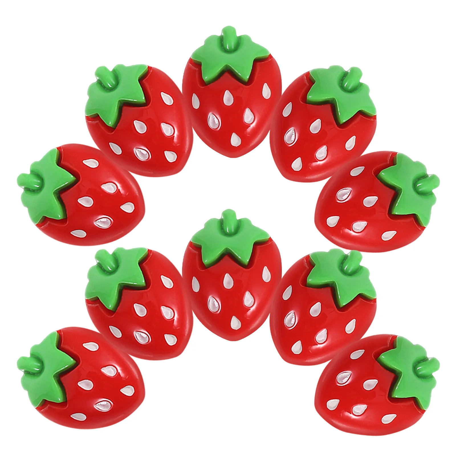 

50pcs Mini Resin Strawberries Lightweight Durable DIY Cellphone Charm Hair Clips Keychains Craft Embellishments Fruit Pendant