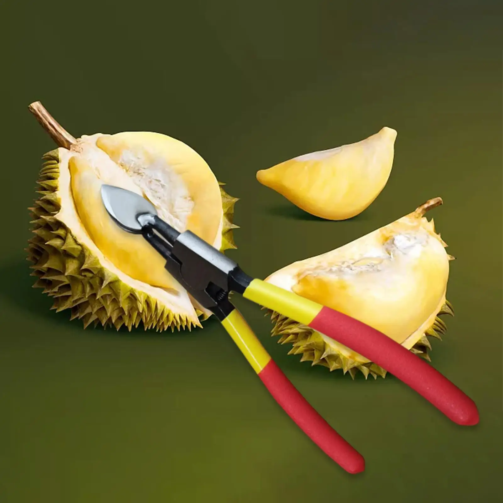 Manual Durian Opener Kitchen Utensil Metal Shell Breaker Clip Tool Random Color for Fruit Peeling Safe Smooth Performance