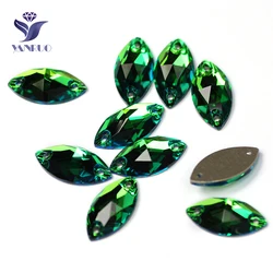 YANRUO 3223 Tutte Le Dimensioni Peridot Best Qualità Cavallo Occhio di Cristallo Del Rhinestone Flatback Sew On Strass Per I Vestiti