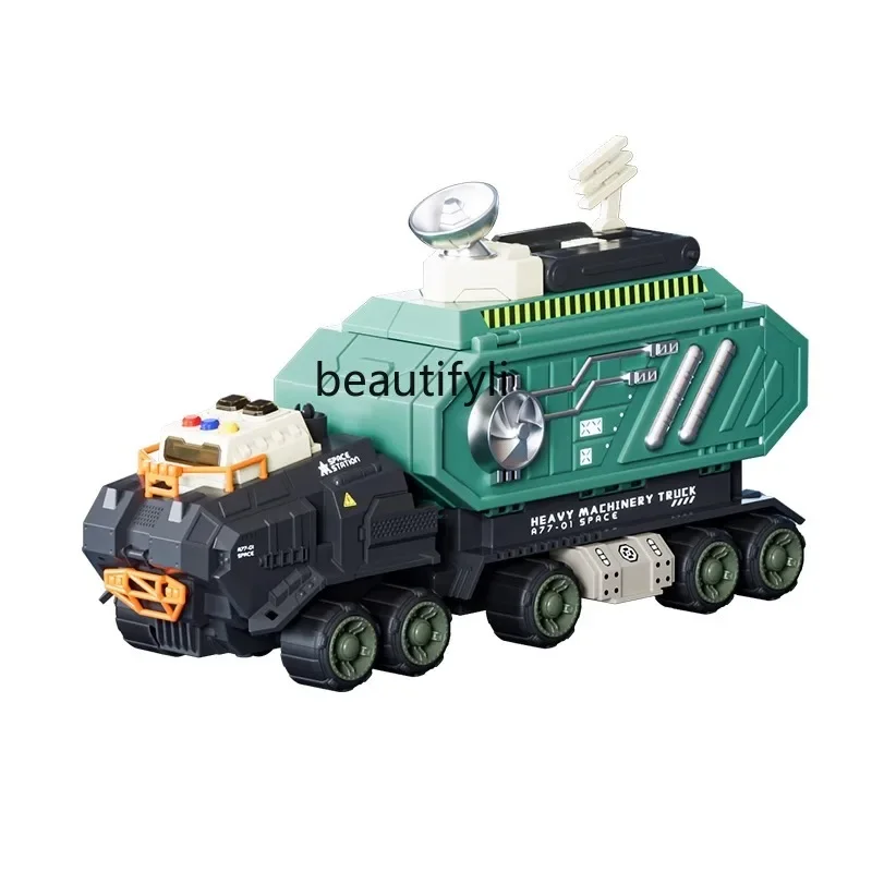 2024 new children's toy car boy space deformation rail truck sliding alloy