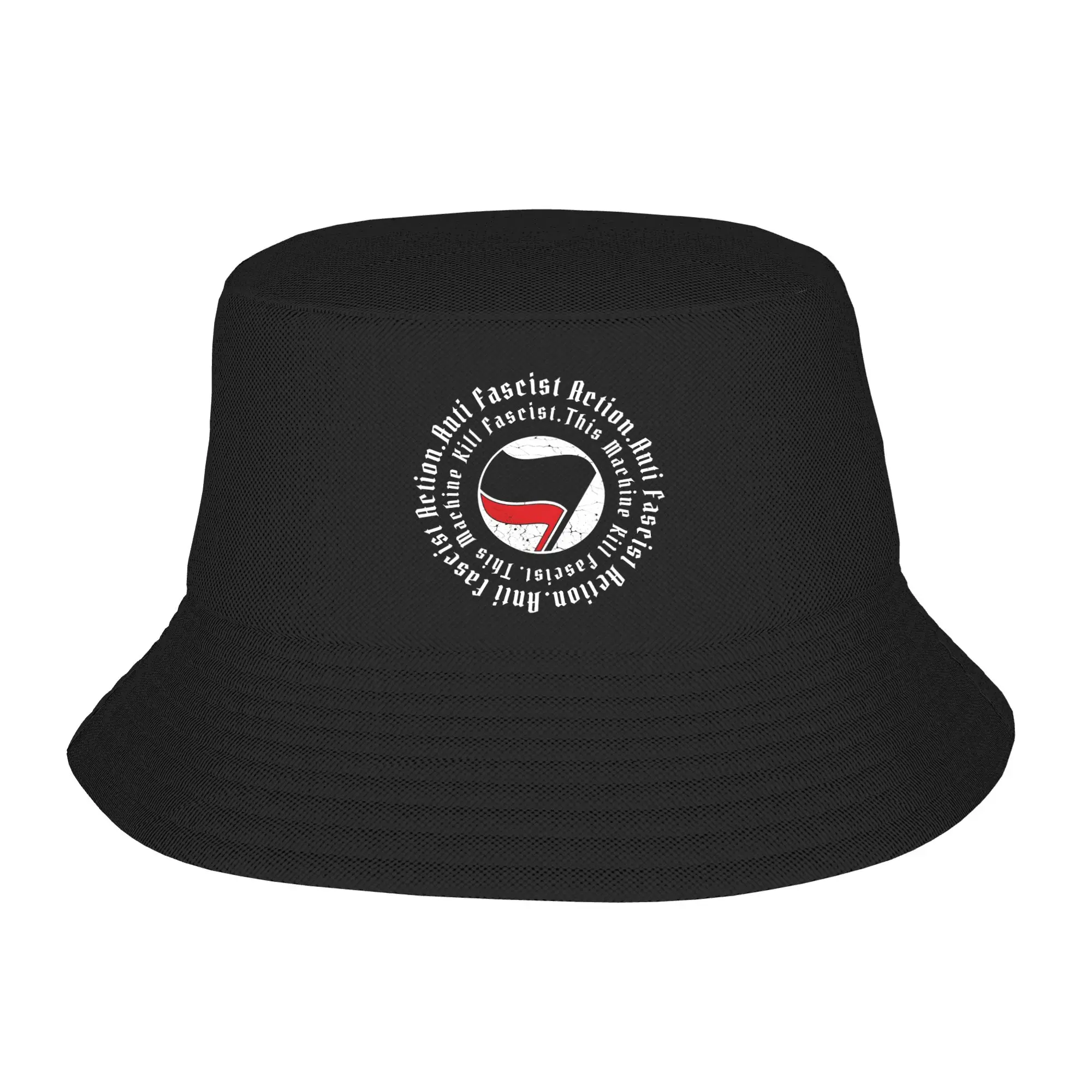 Anti Fascist Action Bucket Hat For Men Women  Fisherman Hats Casual Travel Hiking Caps Soft Fold Hip Hop Printed Visor Hats