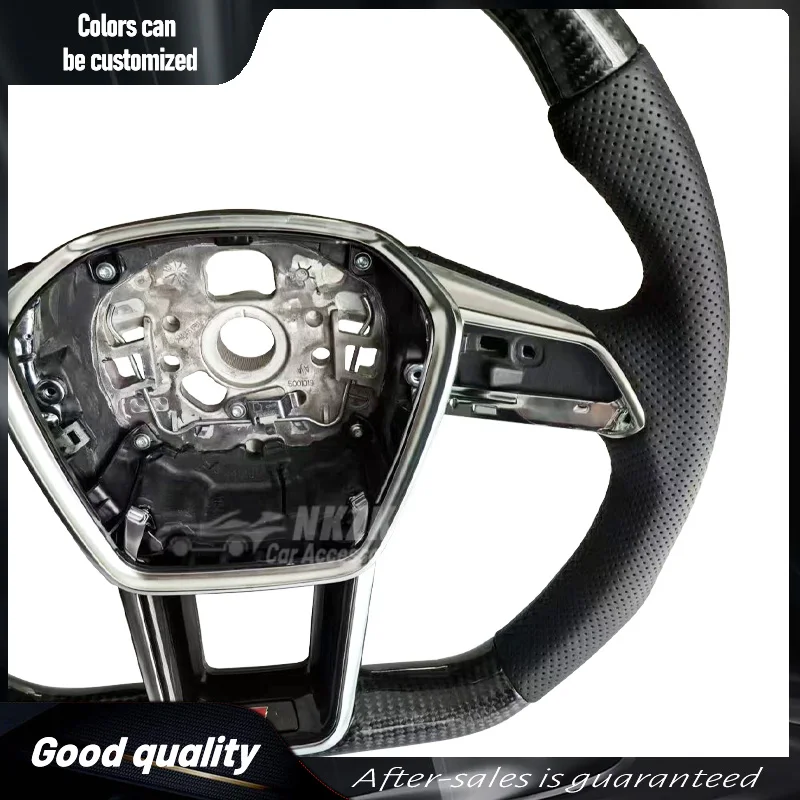 Steering Wheel For Audi A6 C8 A7 E-Tron Is Made Of Alcantara Material And Comes With Buttons And Shift Paddles Car Accessory