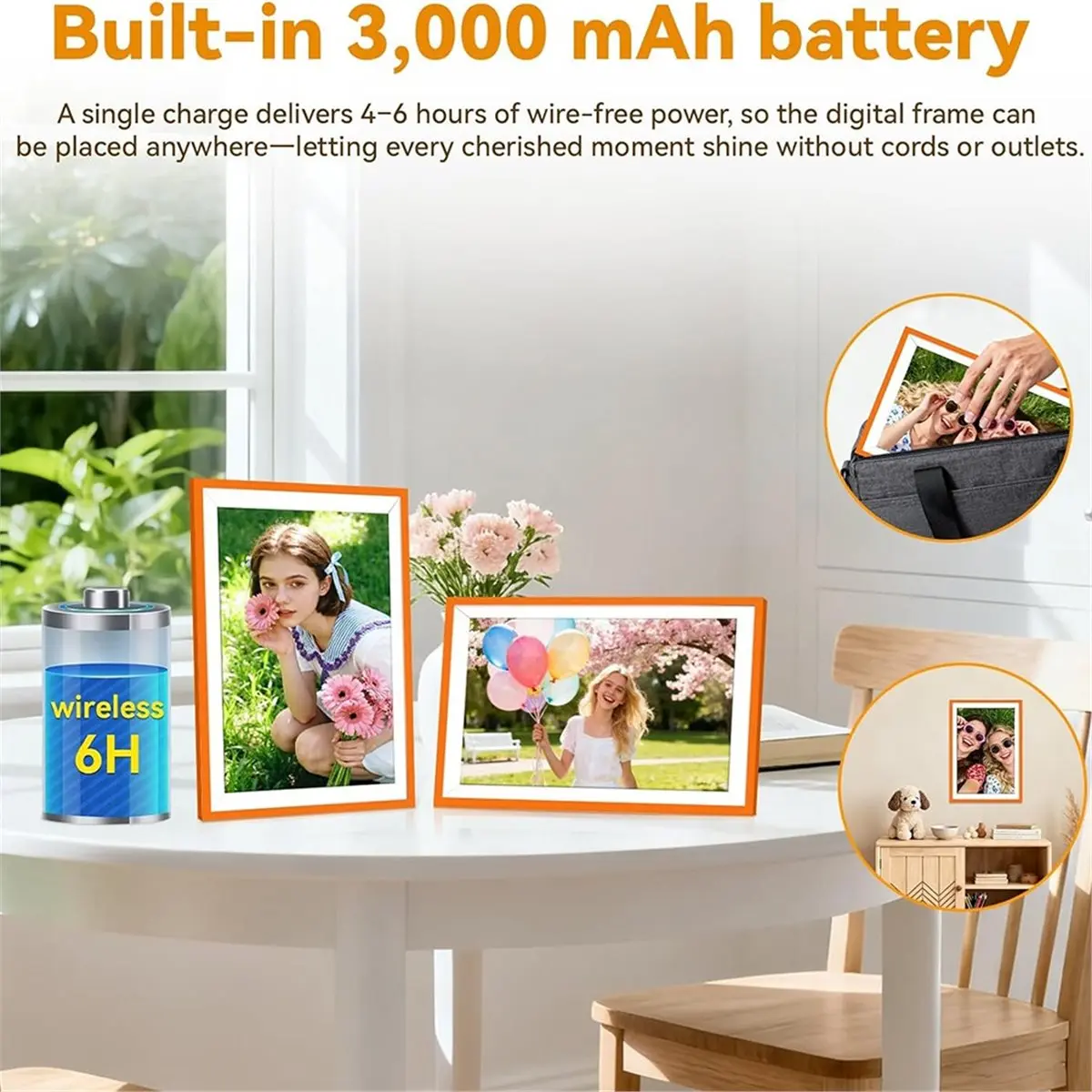 New Electronics Digital Photo Frame Electronic LED Screen 10.1'' 1280x800 HD IPS,Share Photos and Videos 6 Hours,32GB