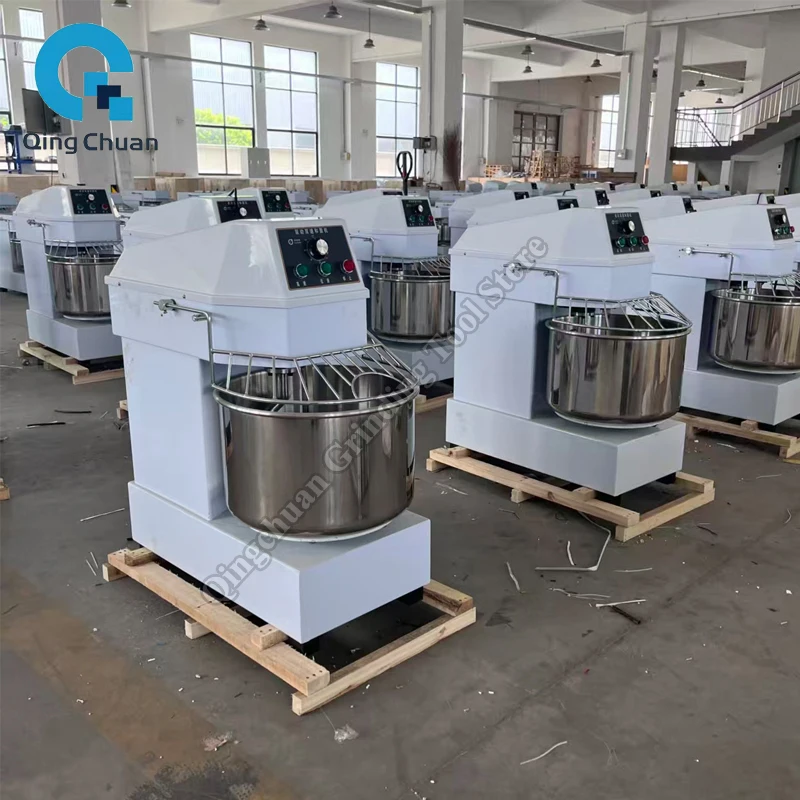 Тестомес Коммерческая машина большой емкости Полностью автоматическая тестомес Двухскоростная машина двойного действия для смешивания теста по морю