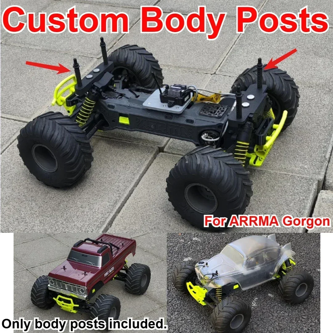For ARRMA Gorgon 1/10 Scale RC Monster Truck Upgrade Mod Parts DIY Body Posts custom size Styling Decorative Vehicle Accessories
