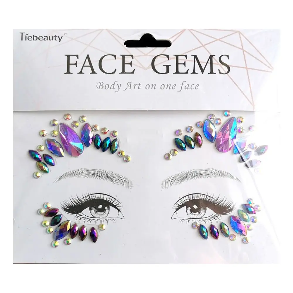 

Decal Festival Makeup Decoration Face Jewels Nail Art Charms Face Tattoo Stickers Face Body Colored Rhinestone Temporary Tattoo