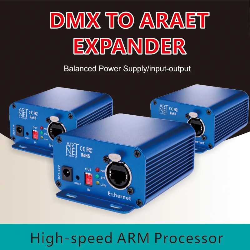 2‑Way ArtNet‑DMX512 Bidirectional Gateway Ethernet To DMX Signal Converter Stage Light Network Extender Node Box