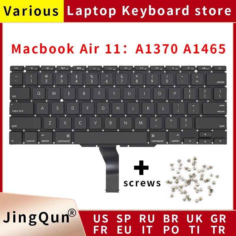 Klawiatura do laptopa Macbook Air 11 "A1370 A1465 USA UK rosyjski niemiecki francuski hiszpania brazylia włoski portugalia PT turcja TR tajski