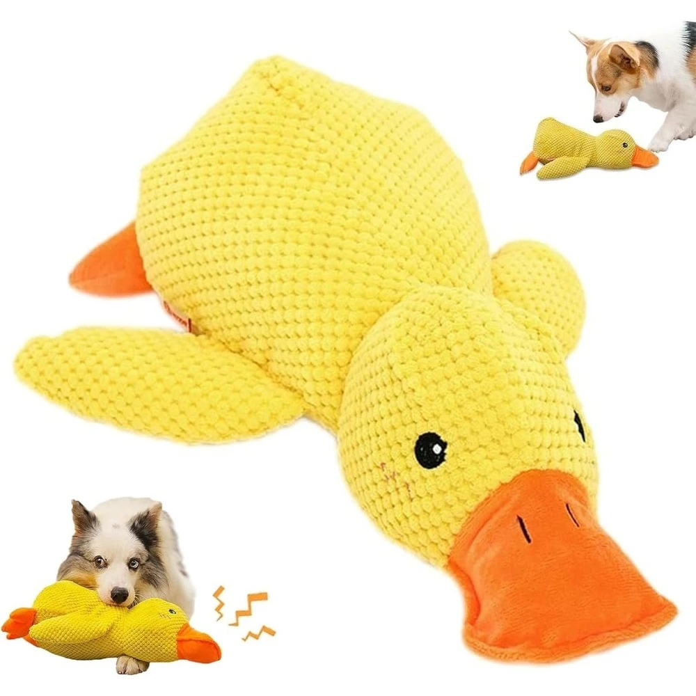 Dog Calming Duck Yellow Duck Dog Toys The Ducks Calming Pillow, Dogs Ducks Toy with Quacking Sound for Indoor Dogs Puppy Toys
