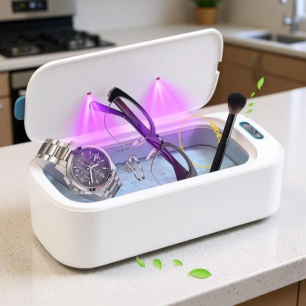 

Ультразвуковая мойка 550 мл с функцией дегазации, 2-кратная, 48 кГц, для очков, зубных протезов, ретейнеров, часов (Wh