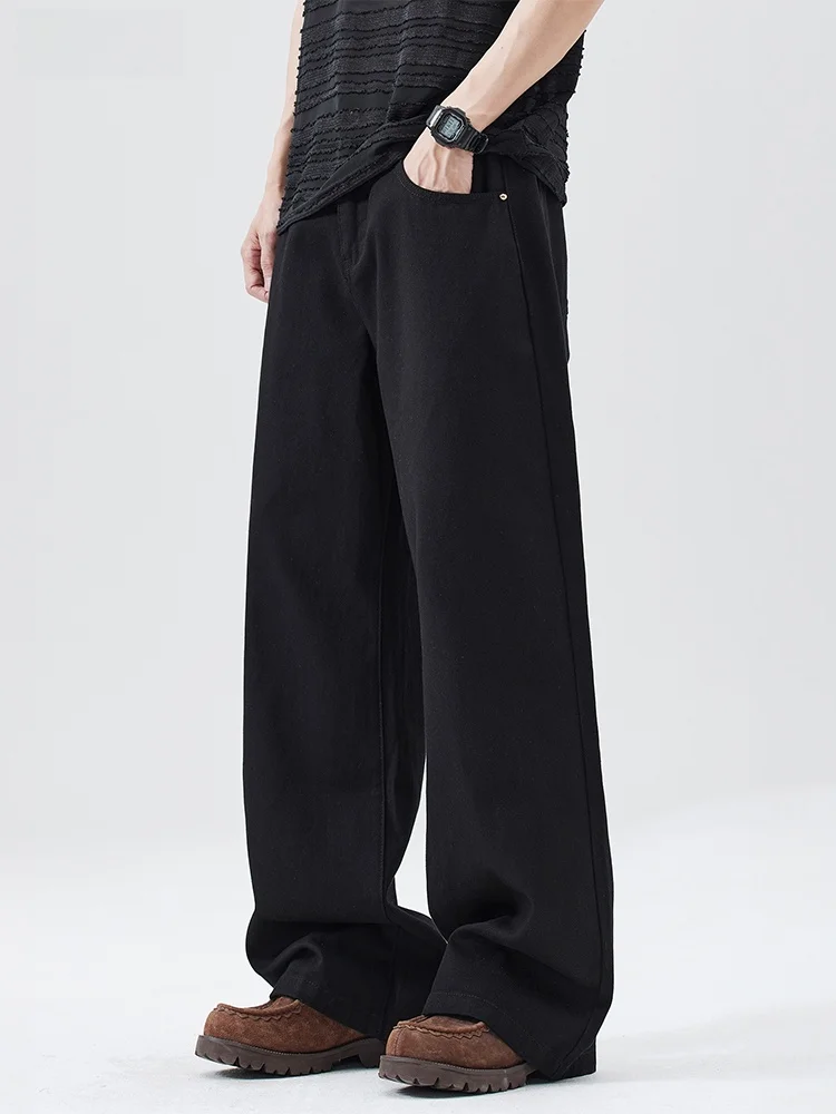 

Ретро американские джинсы Cleanfit с прямыми штанинами, мужские свободные широкие повседневные длинные брюки из хлопка 00% износостойкие все сезоны