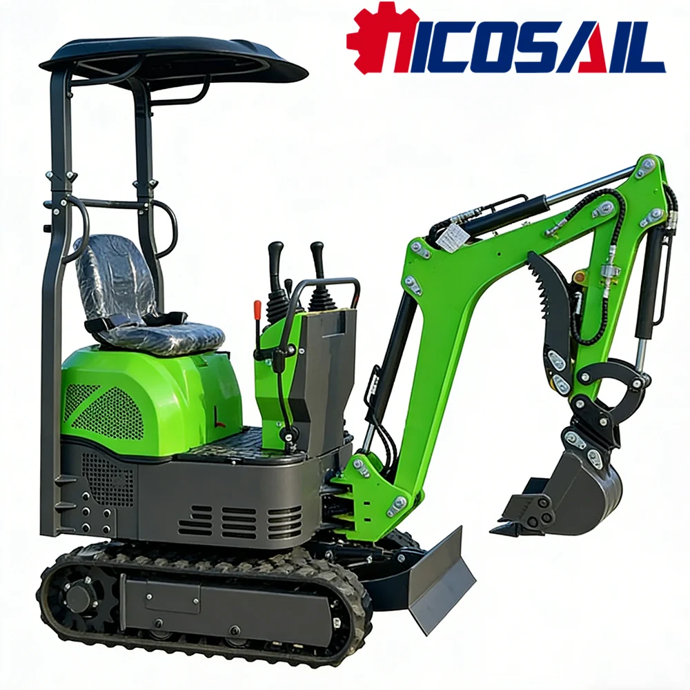 

0.6T 620kg Mini Excavator 6.5kW Anti slip Greenhouse Nursery Excavation Rake Light Load Material Transport Motor