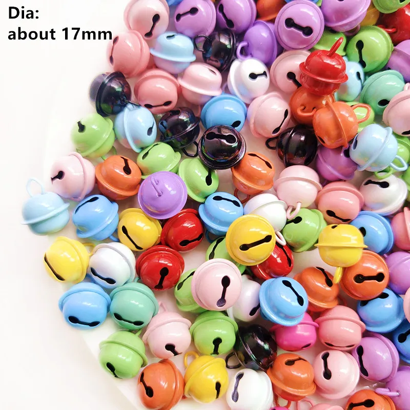 10/30pcs 17mm Colorful Bell Keyring Pendant Keychain Charms DIY Jewelry Making Bracelet Necklace Key Ring Pendant Accessories