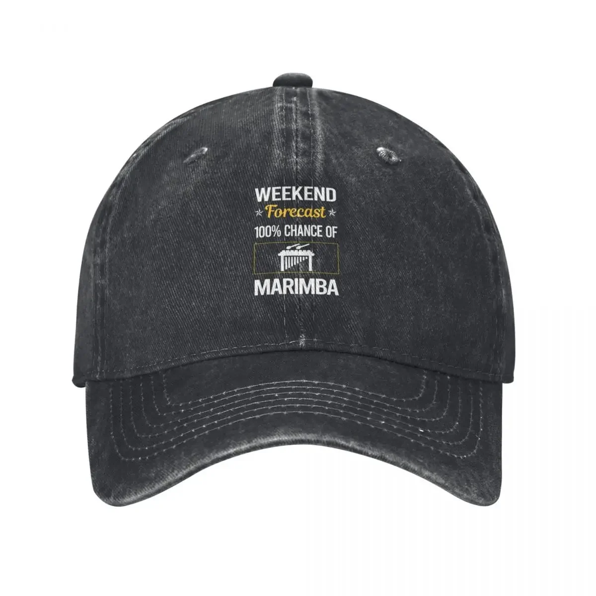 Funny Weekend Forecast Marimba Baseball Cap Designer Hat Military Cap Man New In Hat Hood Mens Tennis Women's