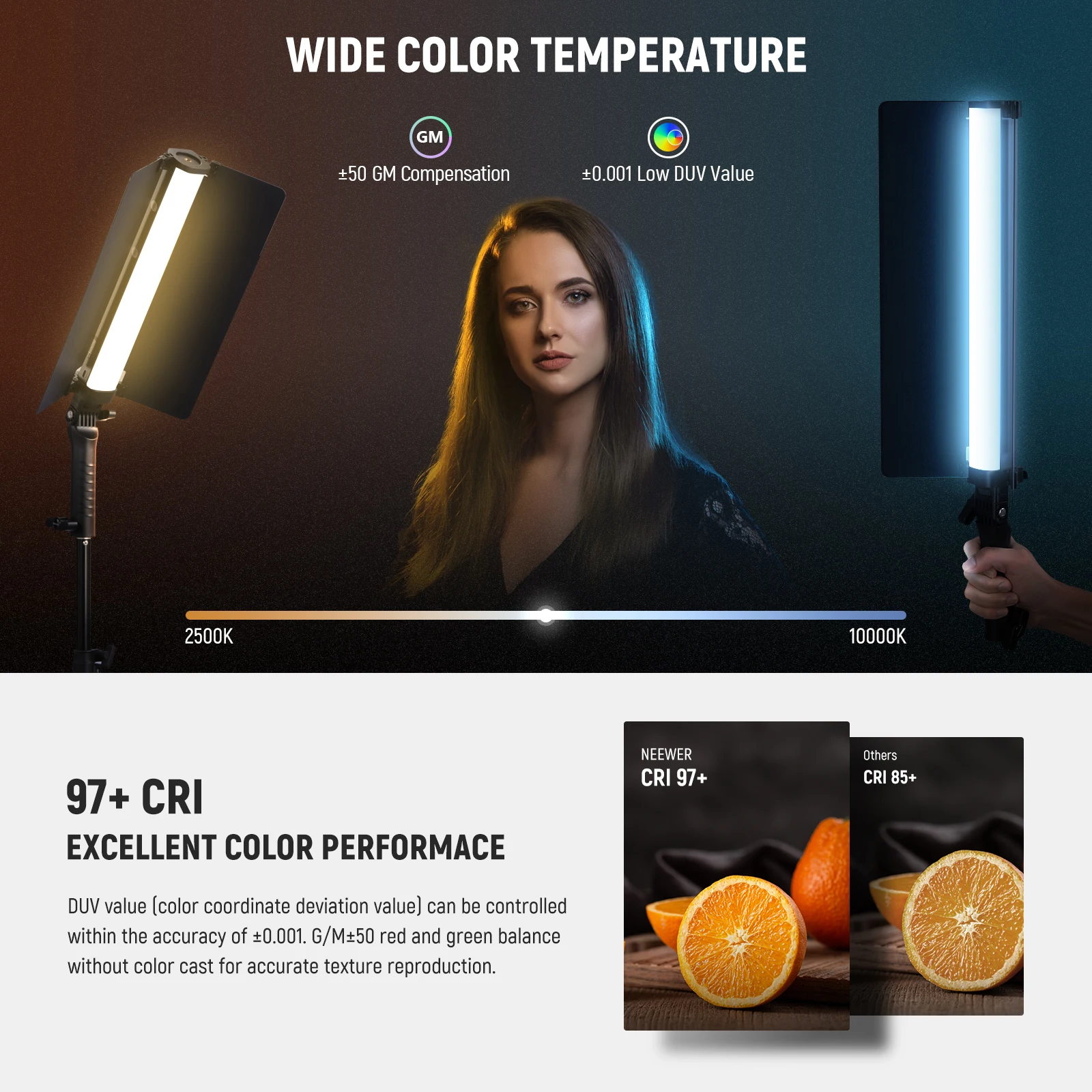 عصا إضاءة أنبوبية LED من NEEWER RGB2 مع باب معدني، تحكم بشريط اللمس/APP/2.4G، مصباح فيديو RGB مغناطيسي محمول باليد قابل لإعادة الشحن