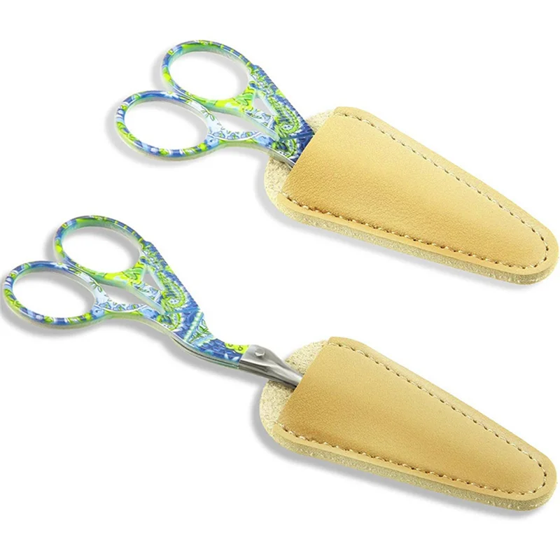 75STO-Scissors Sheath Safety Leather Scissors Cover Protector Sewing Scissor Sheath(6 Pcs Colorful)