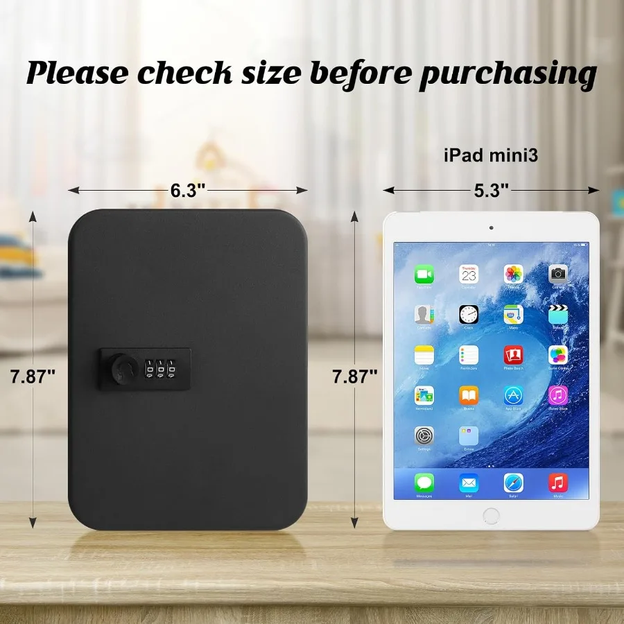 20 Key Storage Lock Box with Code Key Cabinet Organizer Wall Mount with Combination Lock Key Hooks Labels for Home Office or Ap