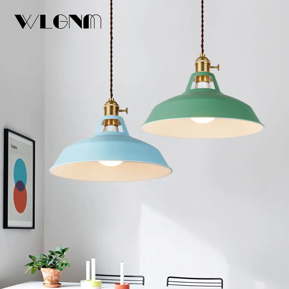 

Modern LED Pendant Light Loft Colourful Iron 27cm Hanging Lamp For Bedroom Bedside Living Room Restaurant Illumination Fixtures