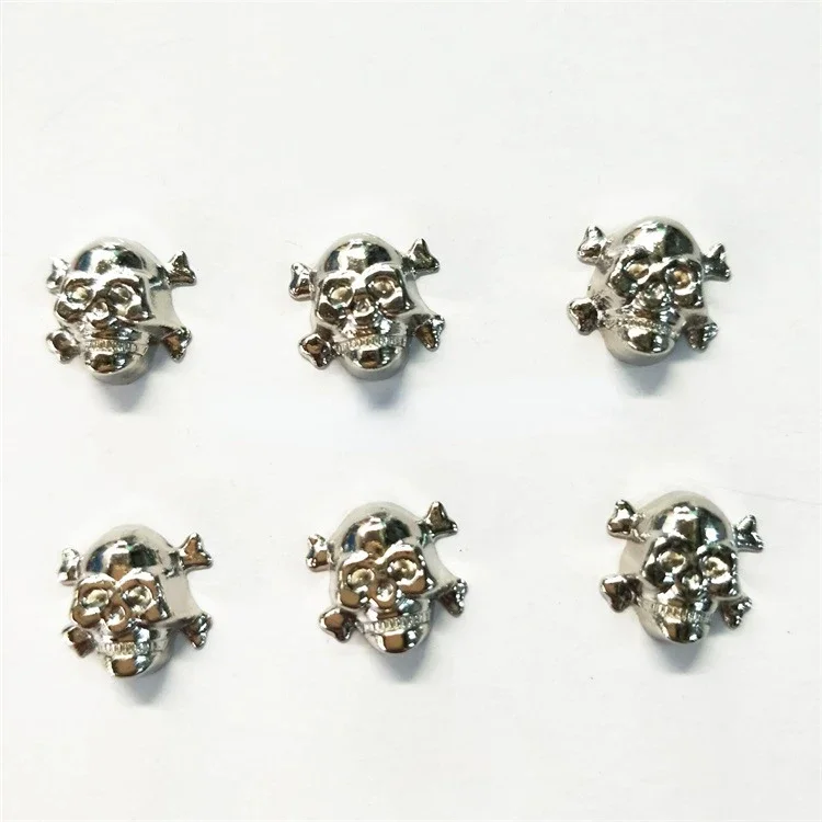 【6pcs】Zinc Alloy Metal Collision Cowboy Skull Head Irregular Button Shaped Buckle