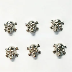 【6pcs】Zinc Alloy Metal Collision Cowboy Skull Head Irregular Button Shaped Buckle