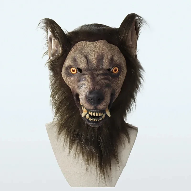 ★ Disfraz de Animal para Cosplay de Halloween, Lobezno Realista Luminoso, Máscara de Lobo, Mascarada ♥ Todos los rincones del país