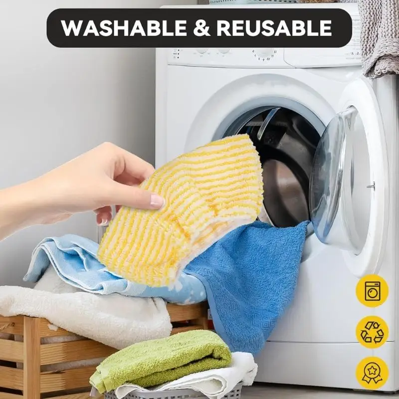 6 قطع من أغطية الممسحة عالية الأداء من الألياف الدقيقة وقابلة للغسل واستبدال ممسحة القماش لآلة تنظيف البخار