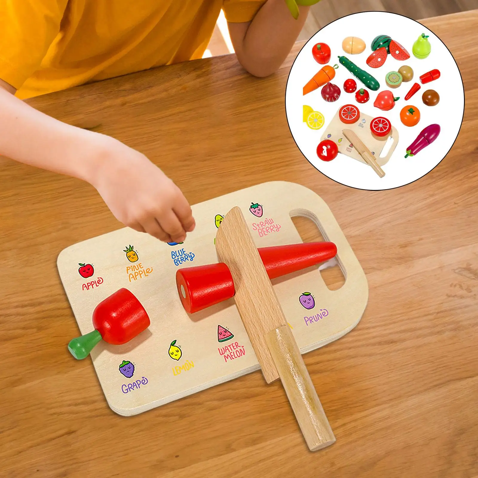 Schneiden von Lebensmitteln für Kleinkinder, Obst-Set, Rollenspiel-Spielzeug, einfach aufbewahren, langlebiges Geschenk