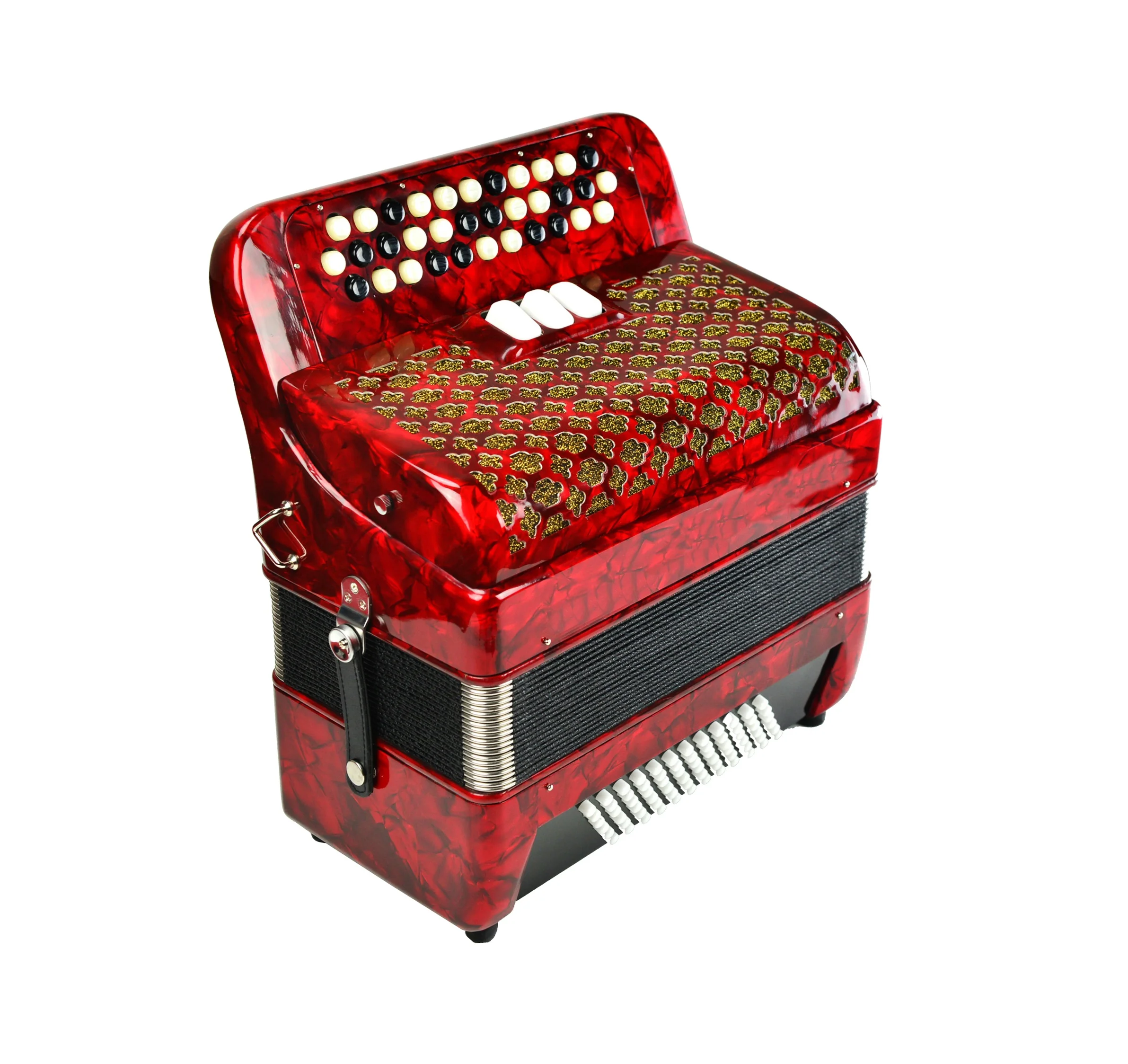 OEM Professional Diatonic Button Accordion Instrument 34 Buttons 72 Bass 3 Registers Wood JB3472