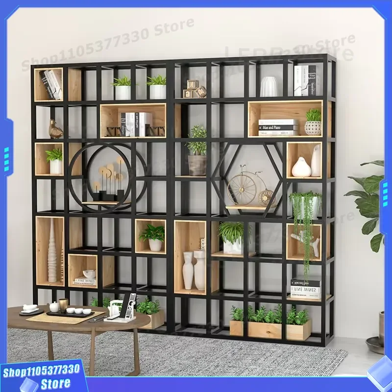 Modern Metal Bookcase Wooden Steel Bookshelf Living Room Storage Cabinet New Design Home Office Furniture Display Rack