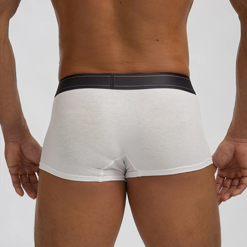 Ropa interior Sexy para hombre, Bóxer suave de Modal, con bolsa para pene y bulto largo, calzoncillos transpirables