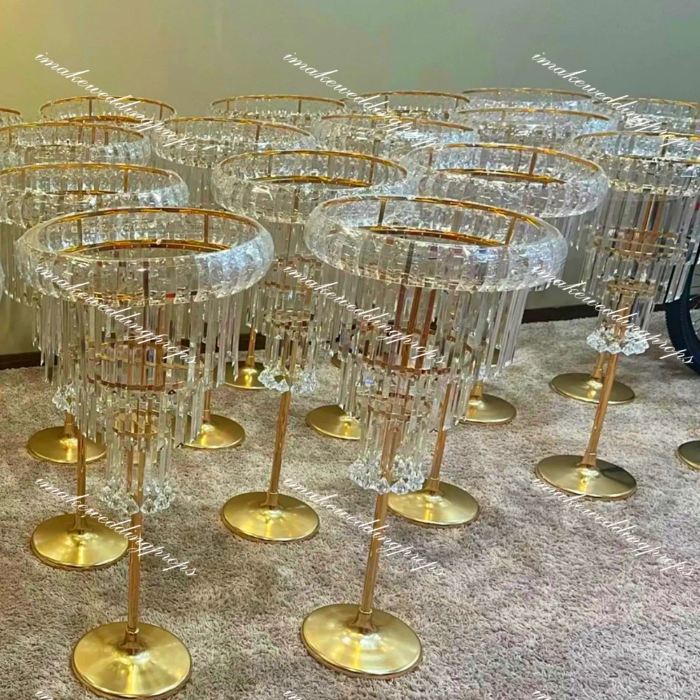 15pcs/5pcs)85-110cm)Metal Stands Candle Table Gold Flowers Centerpieces Candelabra Floral for Wedding