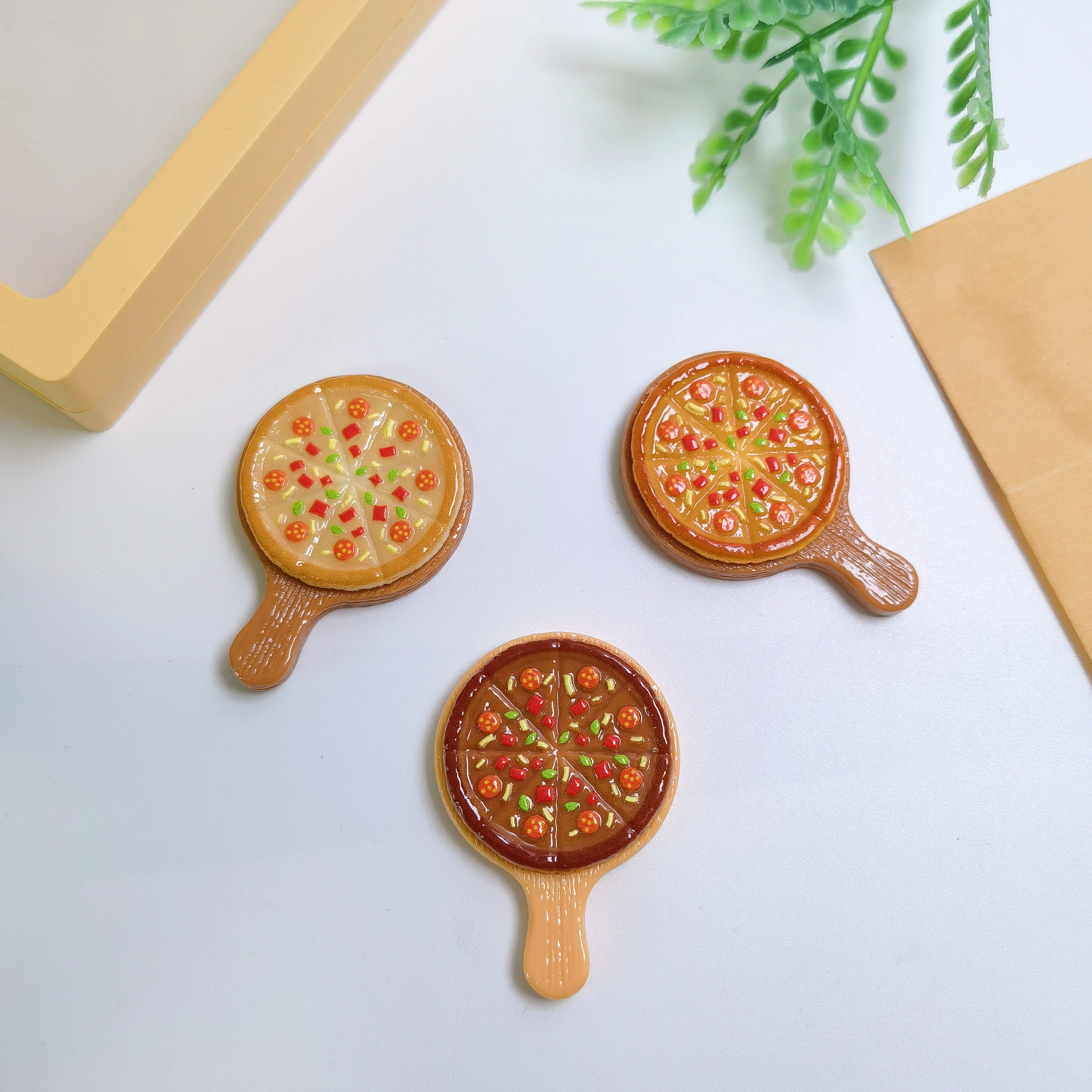 Simulation Cheese Pizza Flatback Resin Cabochon DIY Wedding Scrapbook Craft Phone Decor Home Figurine Crafts