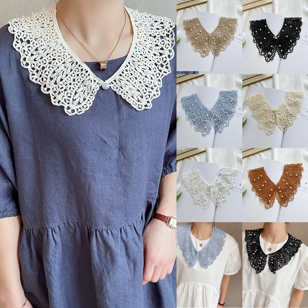 

Retro Adjust Clothes Shawl Wrap Decoration Neck Ruff Lace Fabric Neckline Lapel Half Shirt Fake Collar Detachable