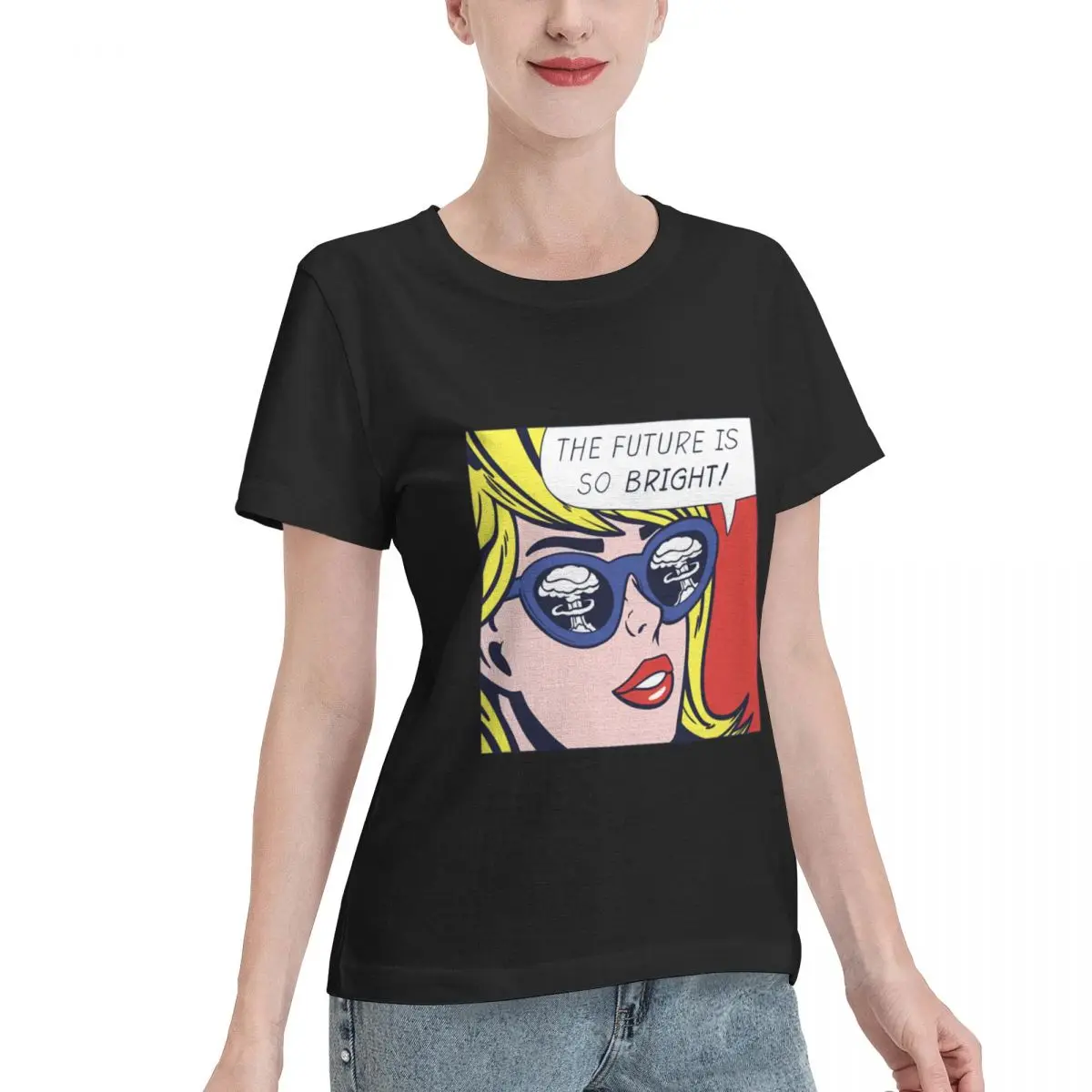 Skin Safe Pop Optimistic Girl Women's T-shirt Stylish Slim Friendly Top