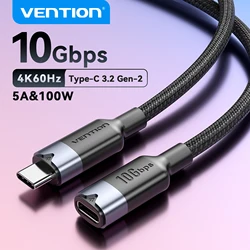 Vention USB C Extension Cable 10Gbps Type C Extender Cord Thunderbolt 3 for Xiaomi Nintendo Switch USB-C 3.2 USB Extension Cable