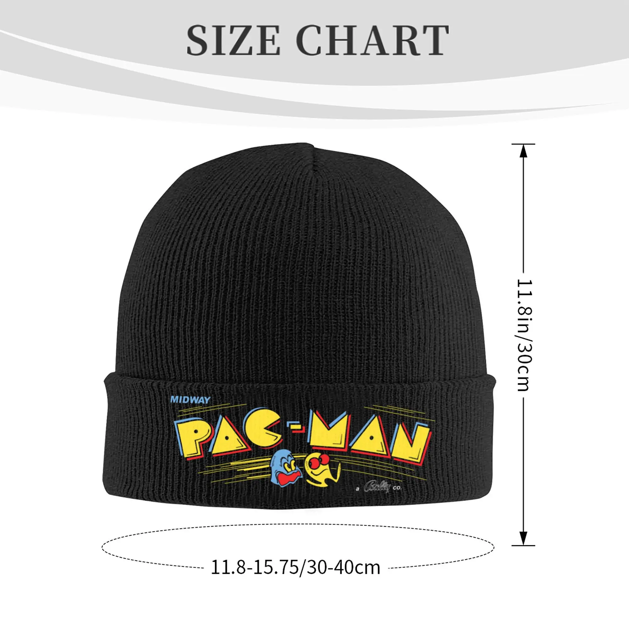 The Little Monster Eats Beans Knitted Caps Women's Men's Beanie Winter Hat Acrylic Pakkuman Retro 80s Casual Caps