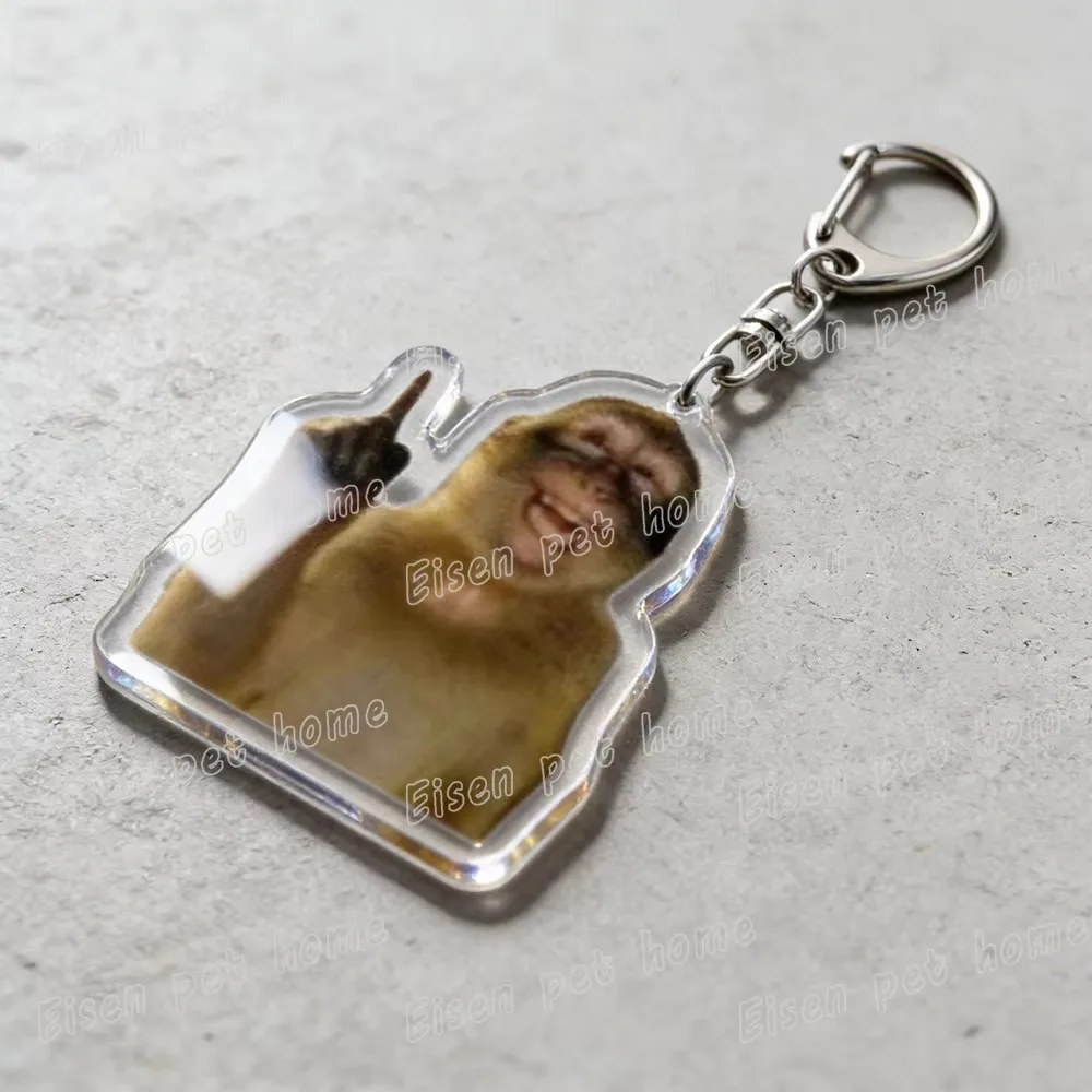 Three Wise Monkeys Keychain for Accessories See No Evil Monkey Meme Keyring Key Chains Jewelry Fans Boyfriends Gifts view 6