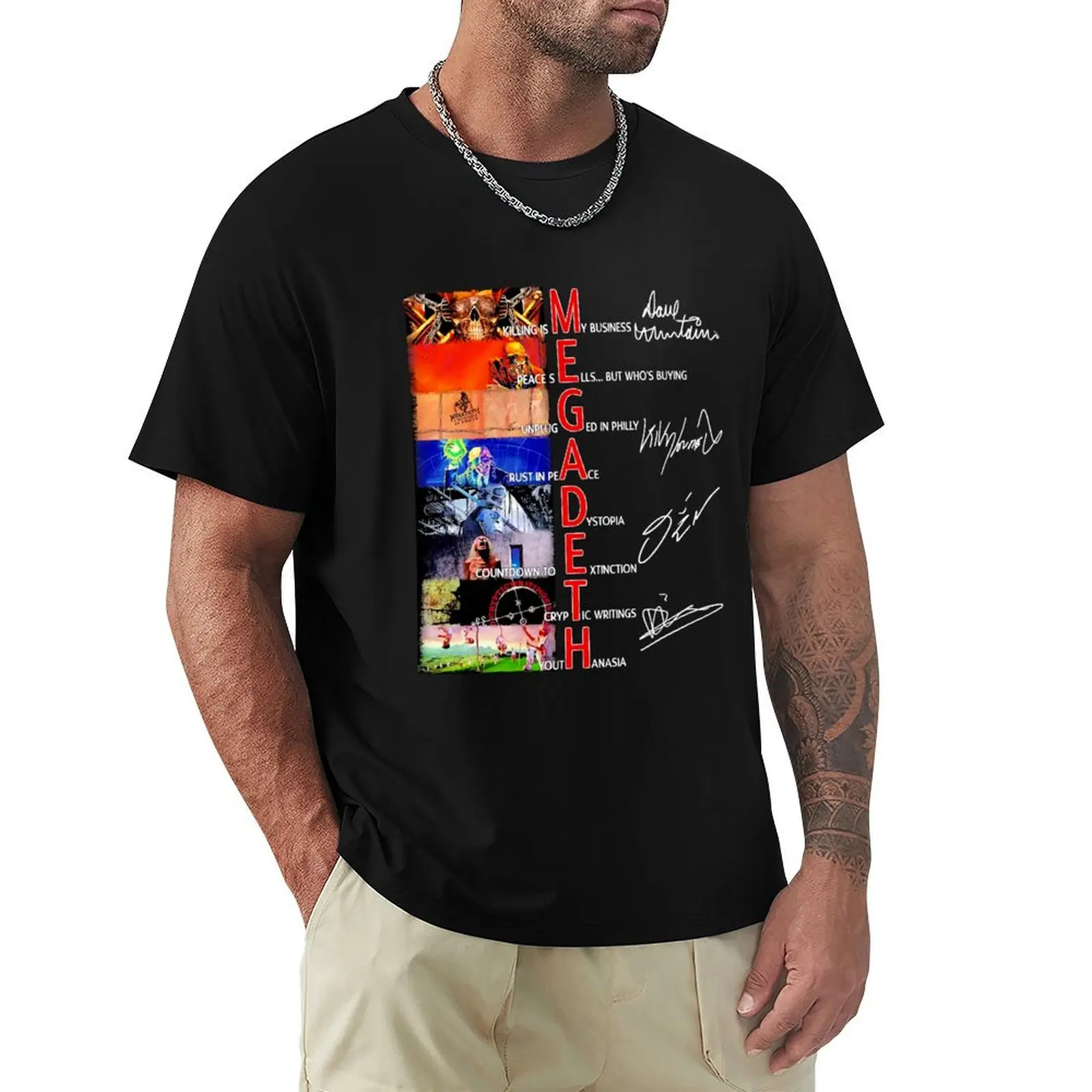 #M.e.g.a.d.e.t.h Band Members T-Shirt Industrial Work Tee Shirt