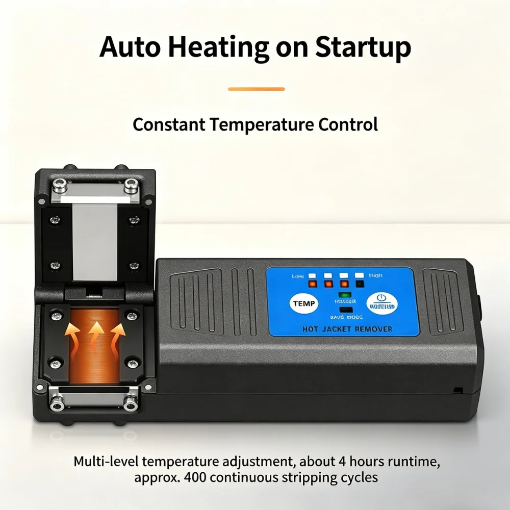 Fiber Thermal Stripper Hot Jacket Remover 1‑48 Cores Automatic Heating Constant Temperature Fiber Optic Stripping Tool For FTTH