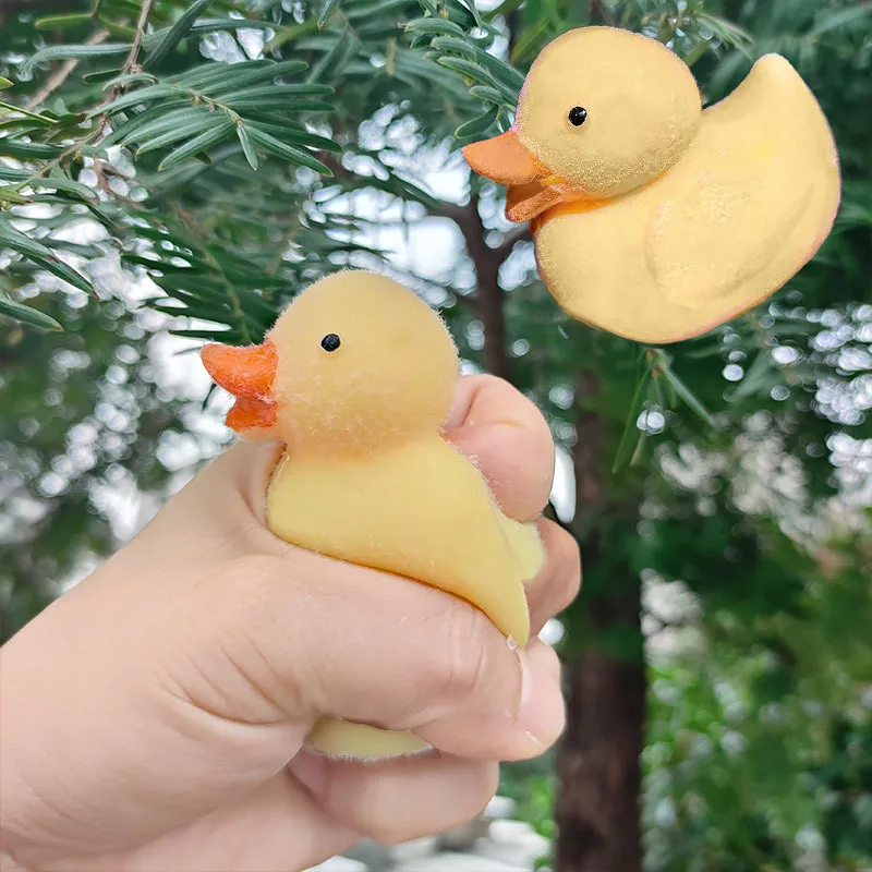 Pato amarelo de pelúcia alívio do estresse brinquedo macio espremer lento rebote brinquedo fidget pitada brinquedo de descompressão bonito pato menina presente de aniversário