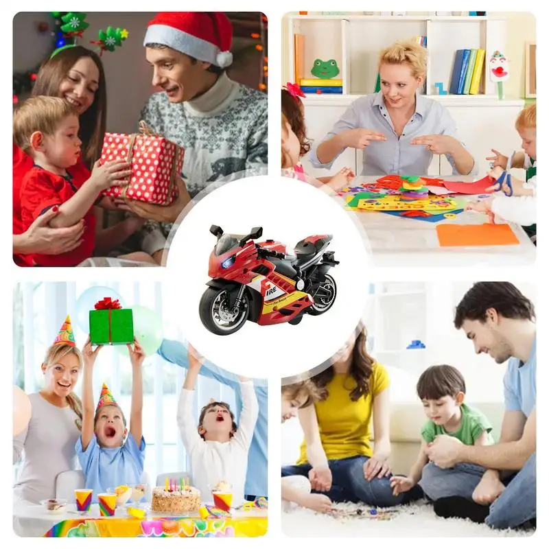 Sound And Light Motorcycle Sound Light Toy Set Model Kit Mini Powered Play Toy Motorbike With Sound And Light For Kids And