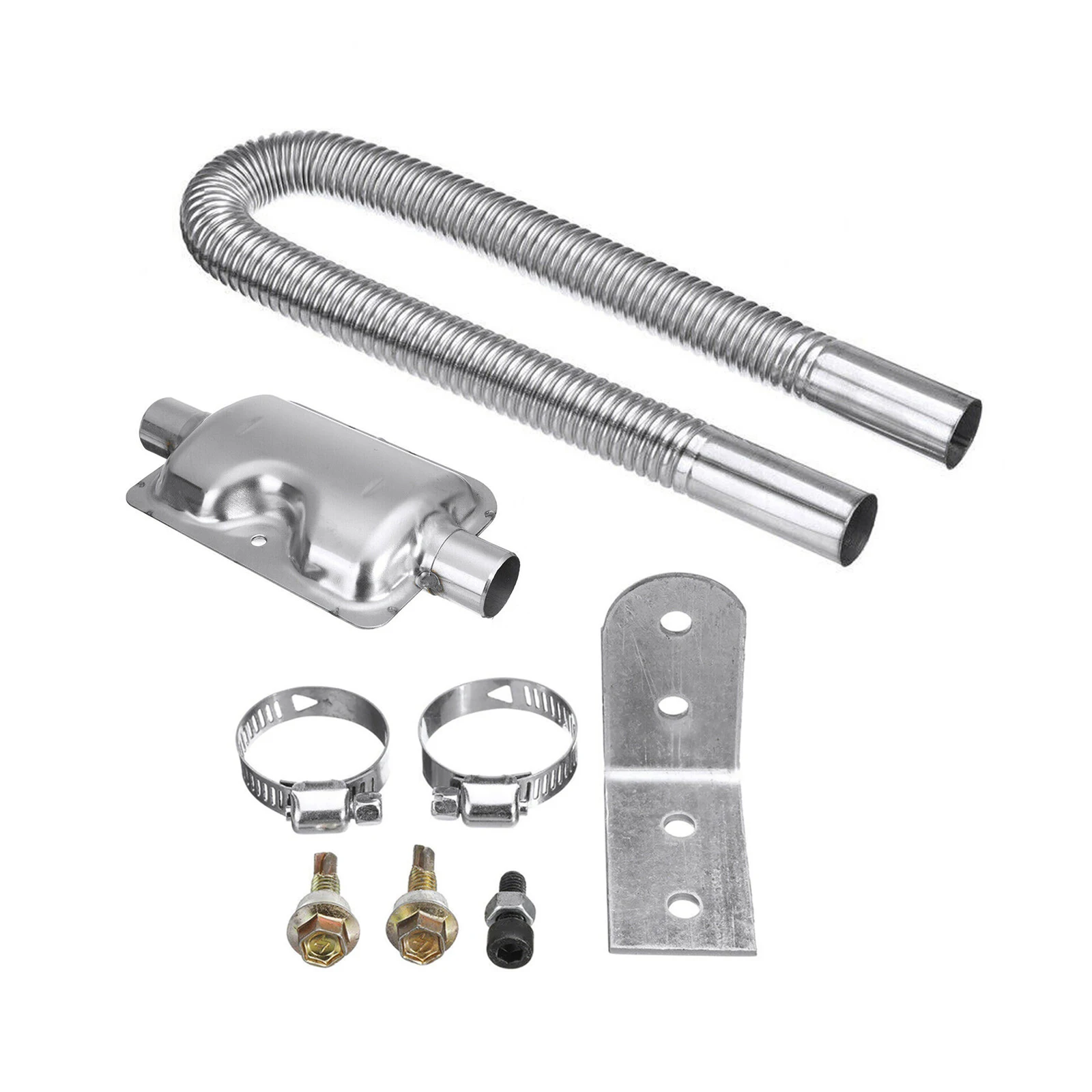 

Комплект автомобильного глушителя, комплект из нержавеющей стали, 60 см, шланг выхлопной трубы с глушителем для парковки автомобиля, фитинги воздушного дизельного обогревателя