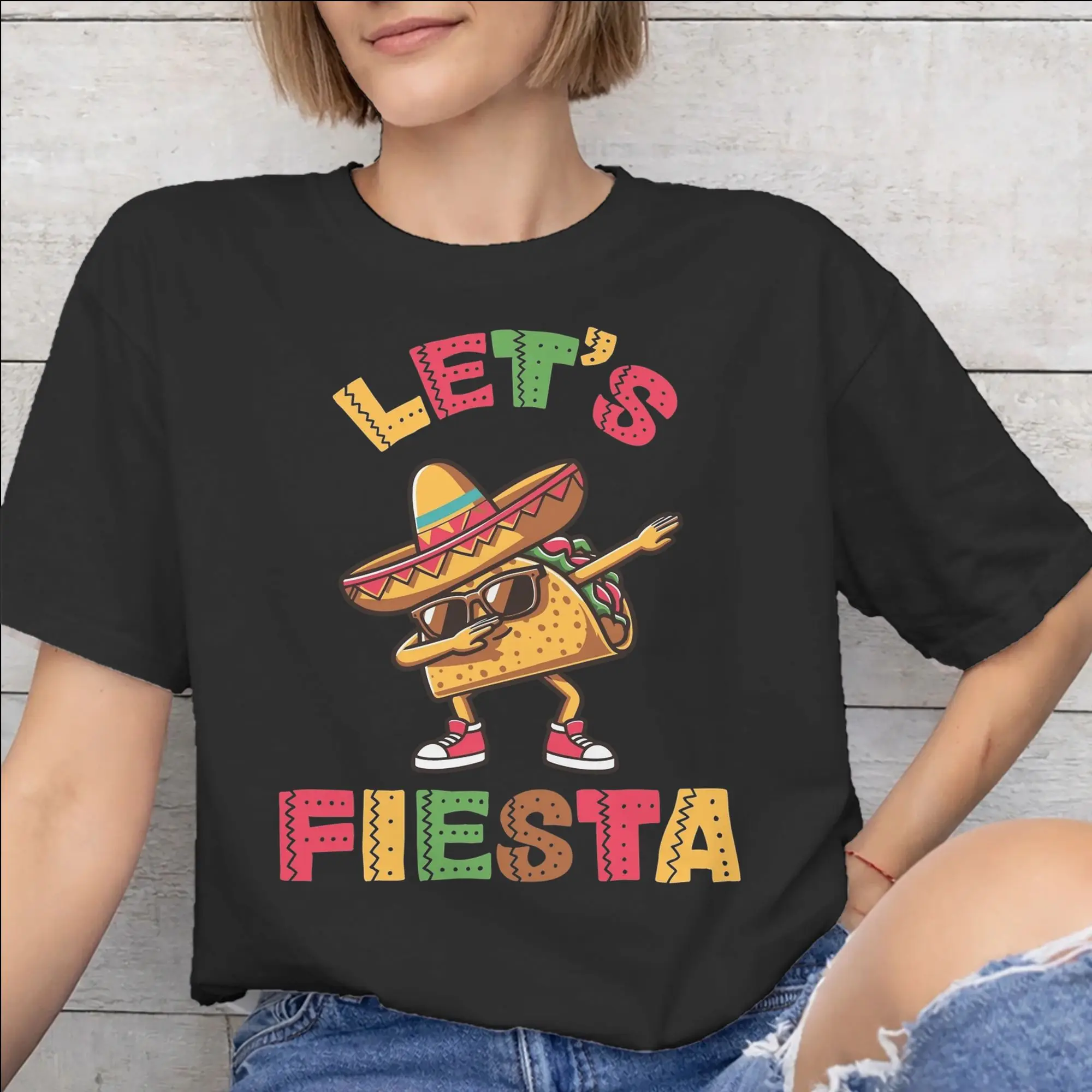 Let's Fiesta Cinco De Mayo  Tee Shirt for Men Women New Arrival T Shirts  100% Cotton Clothes