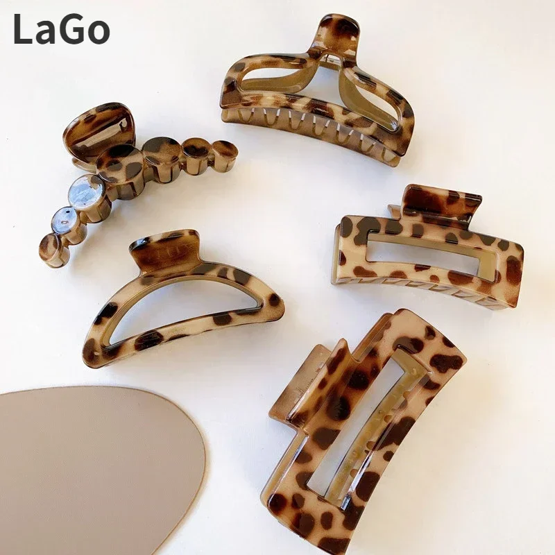 Modern Elegant Temperament Leopard Print Resin Grab Clip For Women Girl Hair Accessories Hair Style Make 2024 Trend New