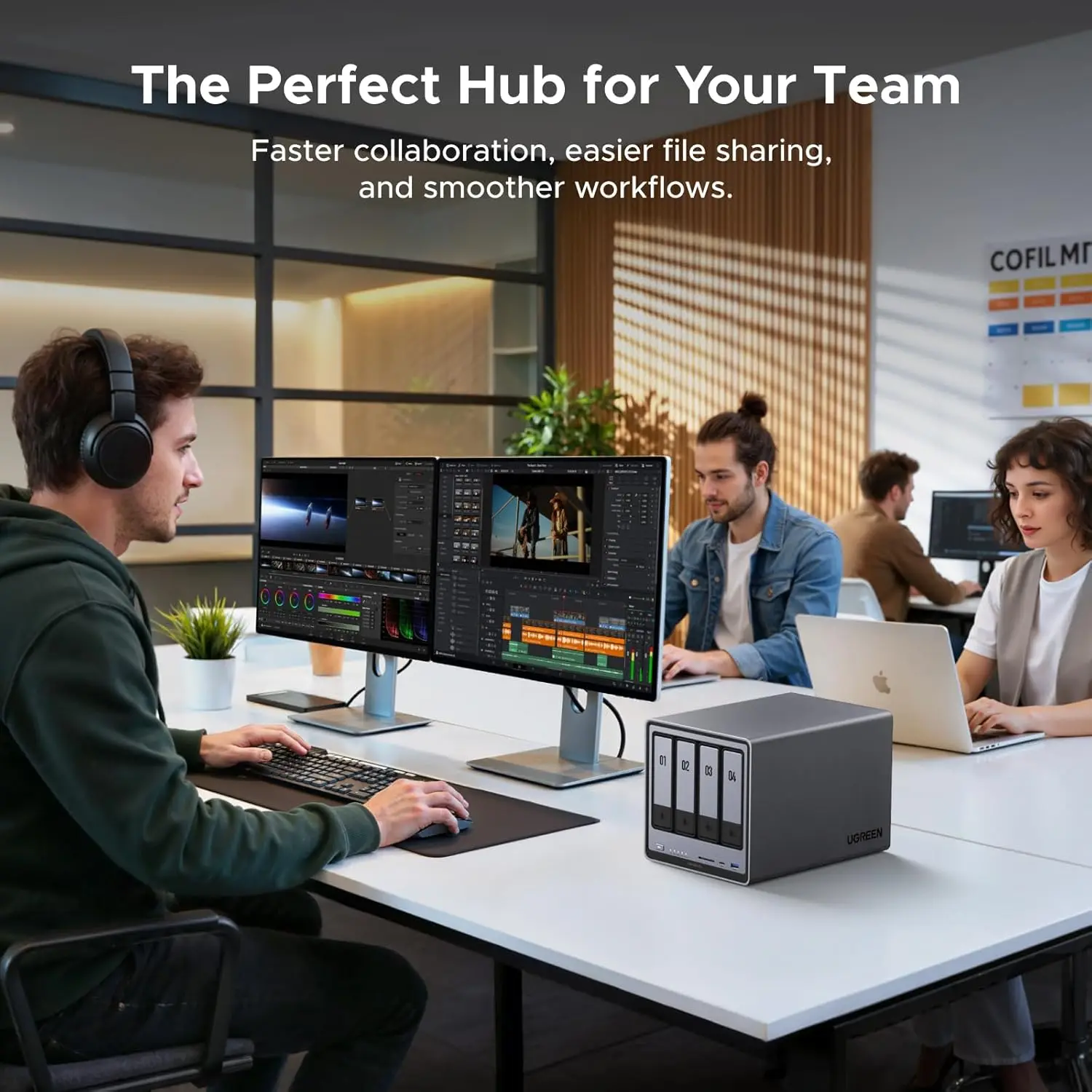 UGREEN NASync DXP4800 Pro 4-Bay Desktop NAS Core i3 1315U 6 Core 1*10GbE 1*2.5GbE 4K HDMI Network Attached Storage