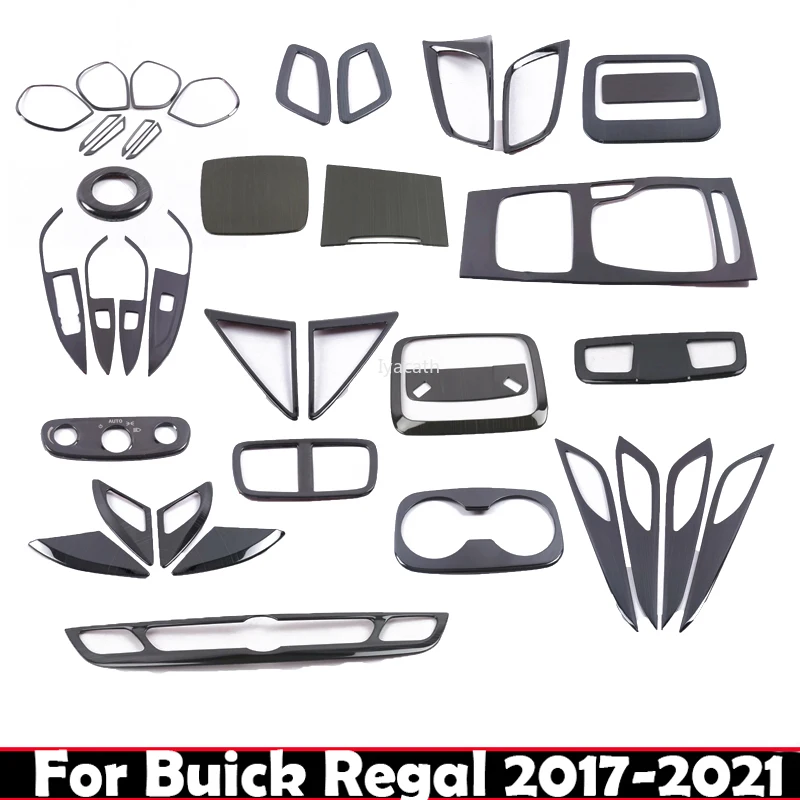 

For Buick Regal 2017 2018 2019 steel black door handle window switch Center Control Gear Shift Panel Cover Interior accessories