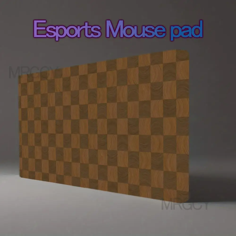 Large Gaming Mouse Pad with Wood Checkerboard – Smooth Surface Desk Mat for Esports, Laptop & Office – Anti-Slip Rubber Base
