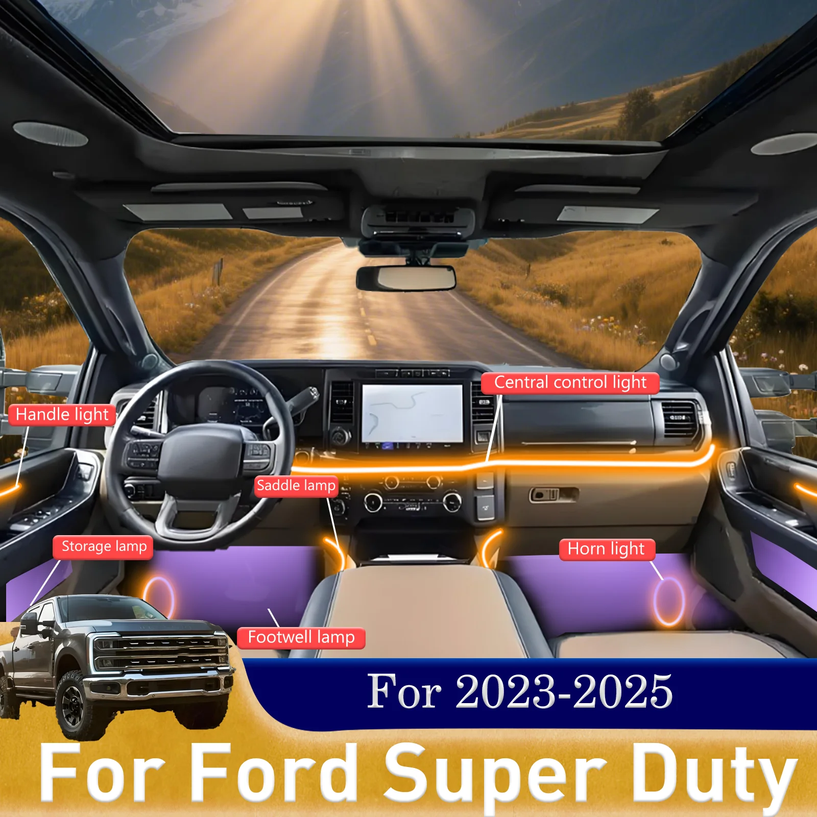 

Для Ford Super Duty F-250 F-350 F-450 Создайте окружающую среду с помощью нашей системы светодиодной ленты автомобиля. Внизное крепление.