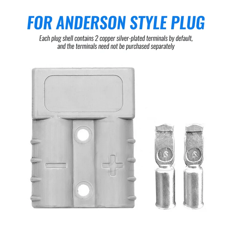 

ABWP-20Pcs For Anderson Style Plug Connectors DC Power Tool 50A 12-24V 6AWG Double Pole With Copper Contact Power Connectors