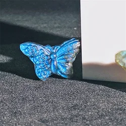 1PC Natural Bright And Colorful Labradorite Snake Wrapped Butterfly Carving, Home Decoration, Gift Ideal Choice